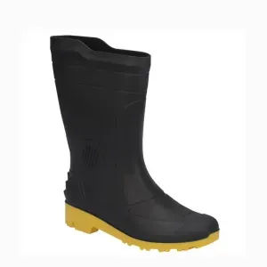 Bota PVC Preto/Amarelo N44 Cano Médio Sem Forro Grendene