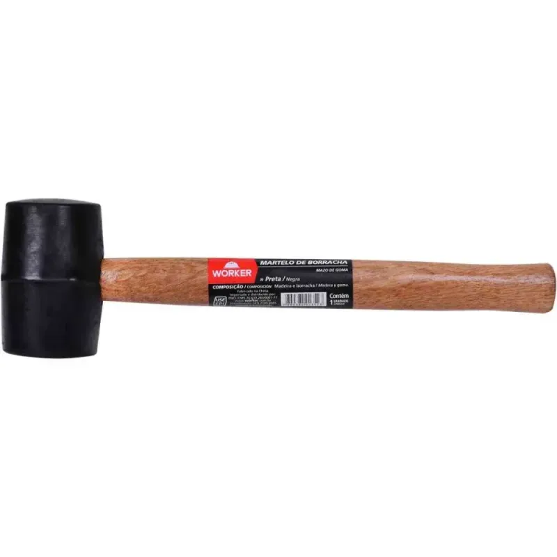 Martelo-de-Borracha-60mm-Cabo-de-Madeira-Worker-
