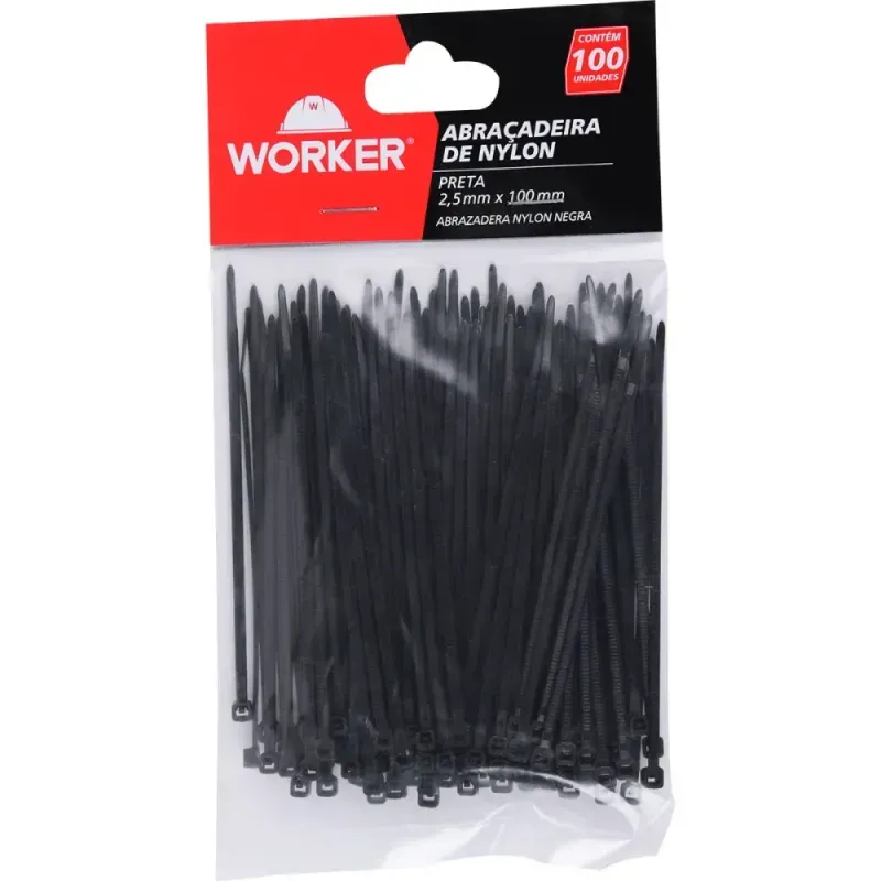 Abracadeira-de-Nylon-25x100mm-Preta-100-Pecas-Worker