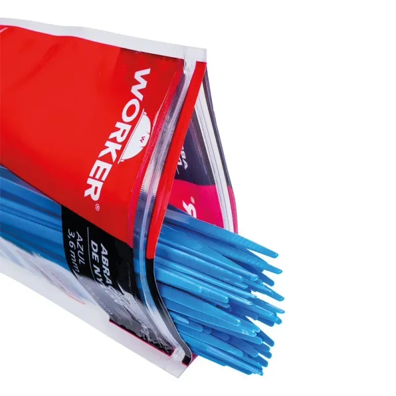 Abracadeira Fixa-Facil-Azul-36-x-250mm-com-100-Pecas-Worker