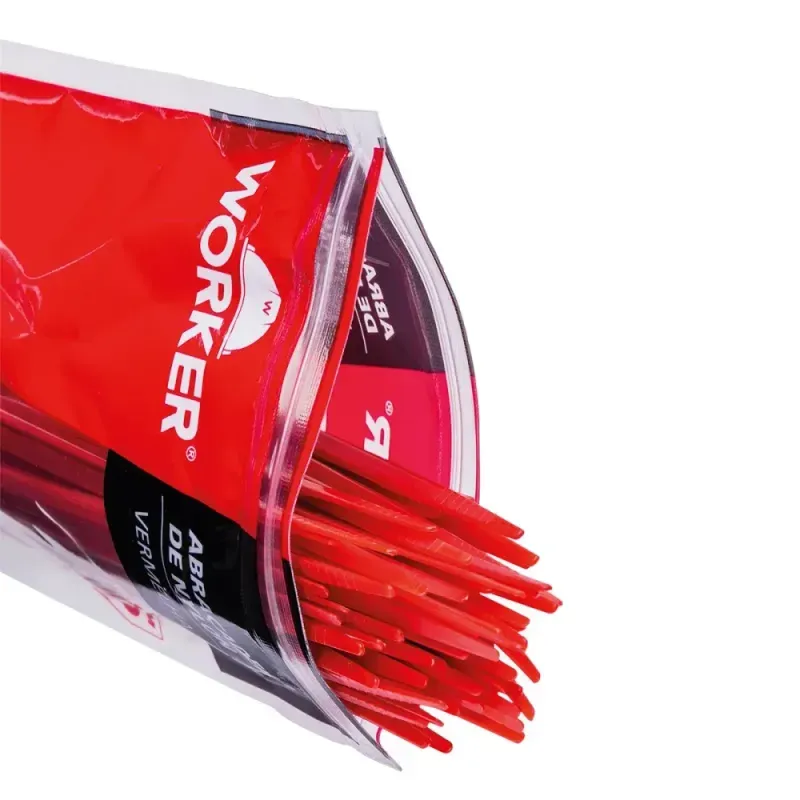 Abracadeira-de-Nylon-36-x-250mm-Vermelha-100-Pecas-Worker