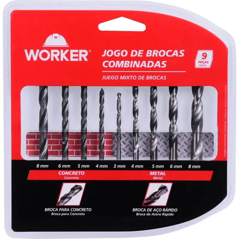 Jogo-de-Brocas-Combinadas-para-Metal-e-Concreto-9-Pecas-Worker