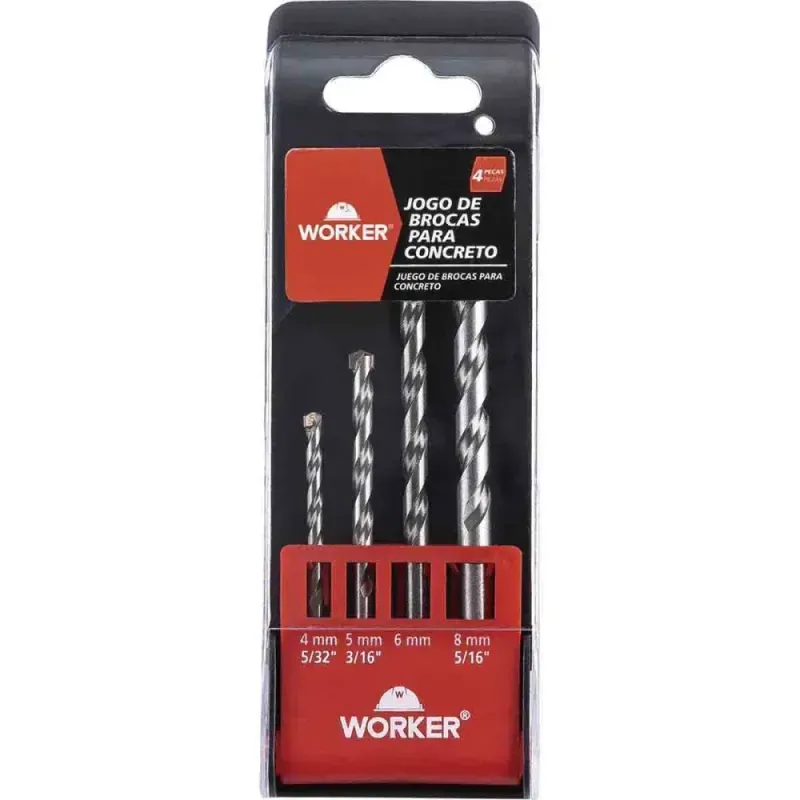 Jogo-de-Brocas-para-Concreto Worker-4-Pecas