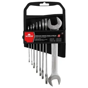 Jogo de Chaves Fixa 6x22mm 8 Peças Worker