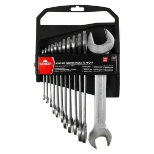Jogo de Chaves Fixa 6x32mm 12 Peças Worker