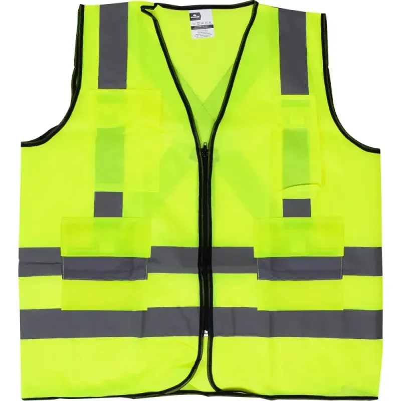 Colete-Refletivo-Amarelo-4 Bolsos-Tamanho-G-Worker