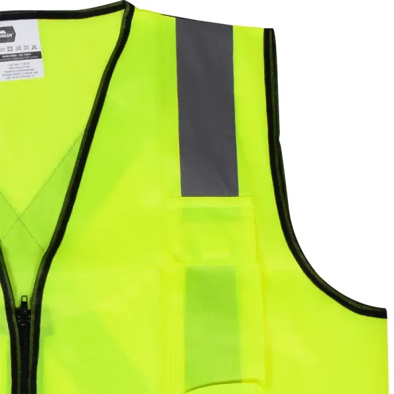 Colete-Refletivo-Amarelo-4 Bolsos-Tamanho-G-Worker