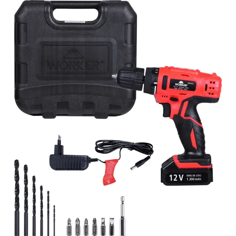 Furadeira-Parafusadeira-a-Bateria-com-16-Pcs-12V-Biv-Worker
