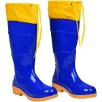 Bota-PVC-Azul-Amarela-N38-Cano-Longo-Com-Polaina-Worker