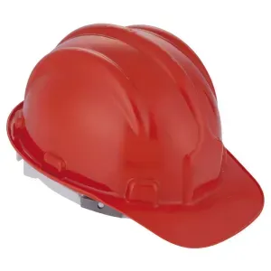 Capacete de Proteção com Carneira Vermelho Worker