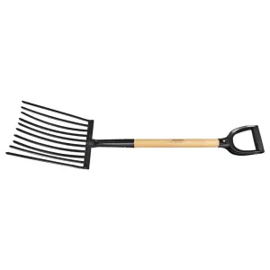 Forcado para Cascalho 10 Dentes Cabo Madeira 71cm Tramontina
