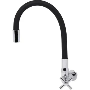 Torneira Bica Flexível Parede Gourmet Preta C66 Liege