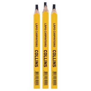 Lápis Carpinteiro Profissional Amarelo Collins
