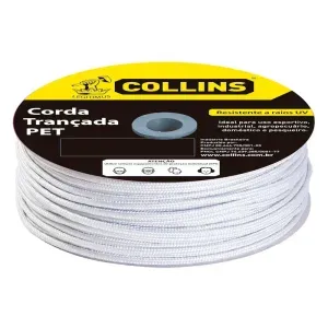 Corda Pet Trançada Branca em Carretel 4mmx220mm Collins