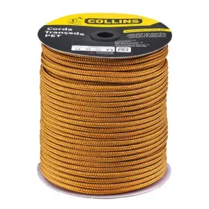 Corda PET Trançada 6mm Ouro Rolo Collins