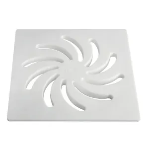 GRELHA QUADRADA BRANCA AMANCO PE 150MM VORTICE