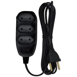 Extensão Elétrica 2x0,75mm 5m Preto 10A Ilumi
