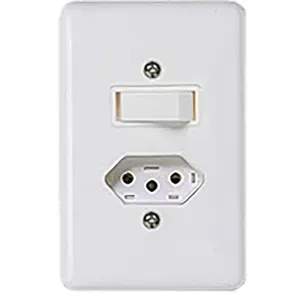 Interruptor Slim 1TS com Tomada Branco 10A Ilumi