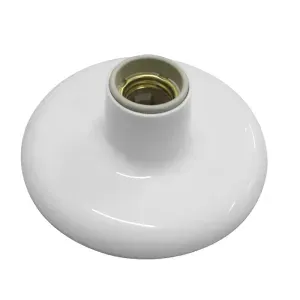 Plafon com Receptáculo de Porcelana E27 100W 250V Preto Ilumi