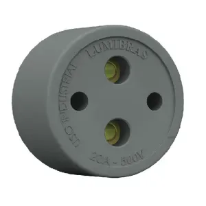 TOMADA LUMIBRAS 2X20A NYLON FIBRA CINZA