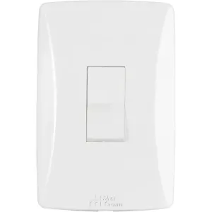 Interruptor Petra Simples Vertical Branco com Placa 1TS Mectronic
