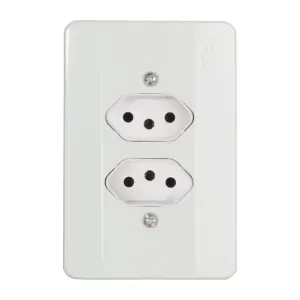 TOMADA DUPLA 20A MECTRONIC BRANCA MILLENIUN