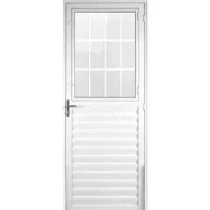 Porta Postigo SPP em Alumínio Branca Direita VL 210x80cm Aluvid