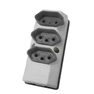 TOMADA BARRA 2P+T PERPLUG 3 TOMADAS 10A