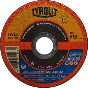 Disco de Corte Fino Premium para Aço Inox 4.1/2"x1mm Tyrolit