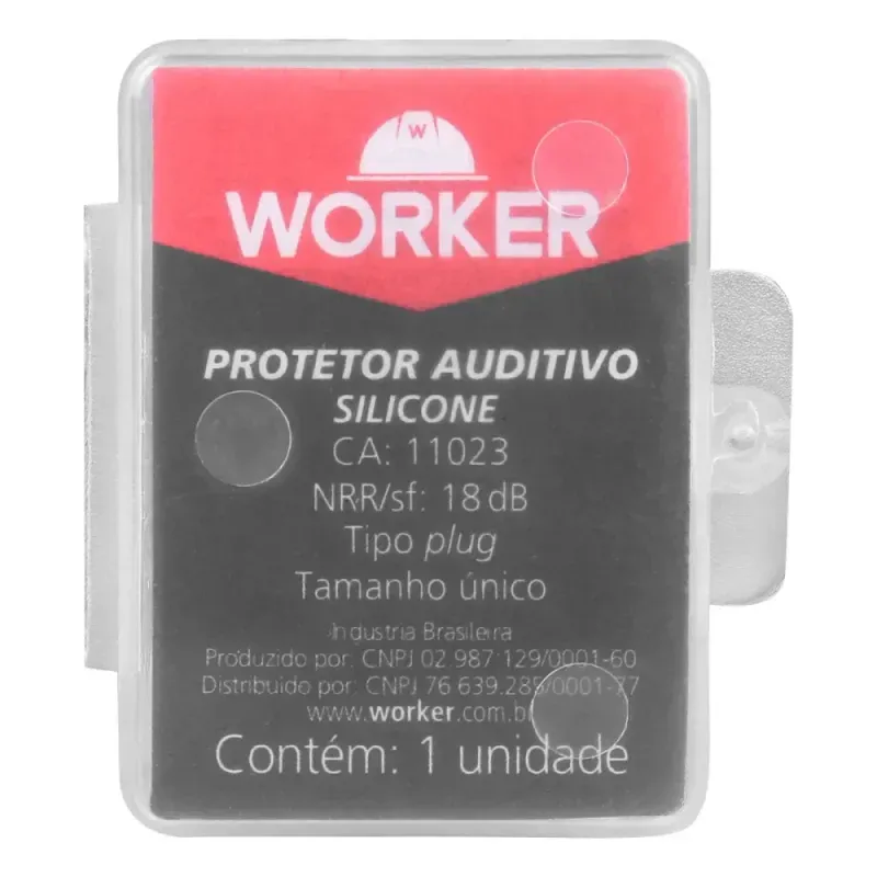 Protetor-Auricular-em-Plugue-de-Silicone-14dB-Worker