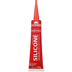 Silicone Acético Alta Temperatura Vermelho 50g Worker
