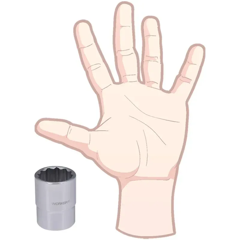 Soquete Estriado Encaixe 3/4" 29mm Worker