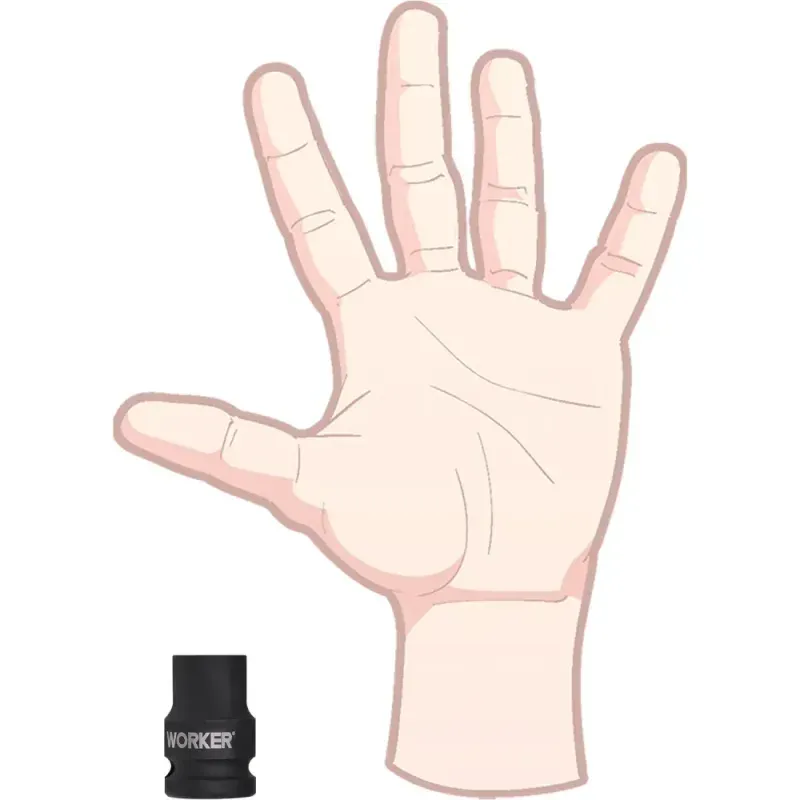 Soquete Sextavado Impacto Encaixe 1/2" 18mm Worker