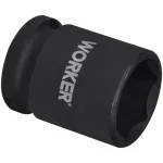 Soquete Sextavado Impacto Encaixe 1/2" 21mm Worker