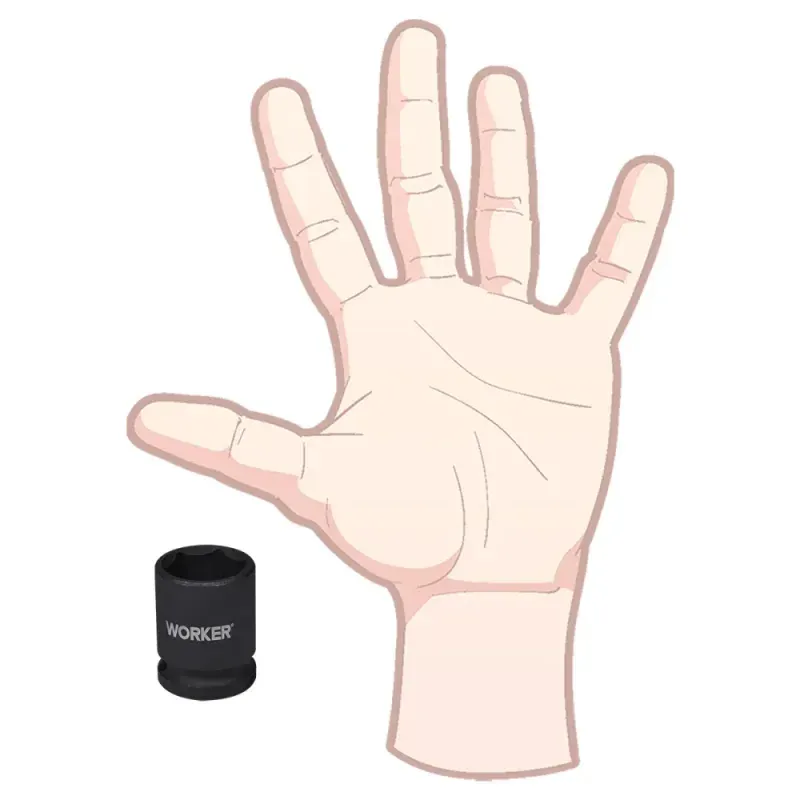 Soquete Sextavado Impacto Encaixe 1/2" 21mm Worker