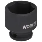Soquete Sextavado Impacto Encaixe 1/2" 32mm Worker
