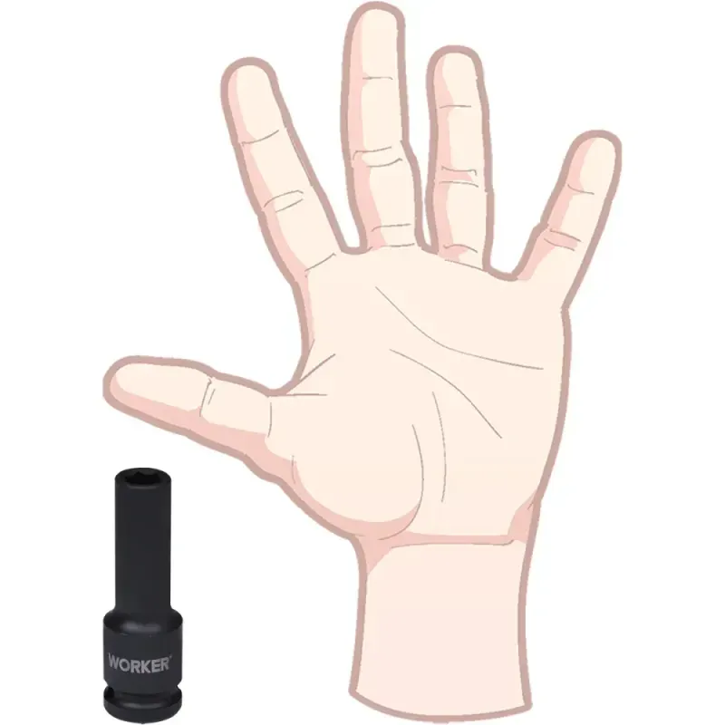 Soquete Sextavado De Impacto Longo Encaixe 1/2" 10mm Worker