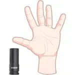 Soquete Sextavado De Impacto Longo Encaixe 1/2" 19mm Worker