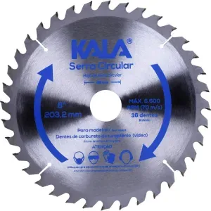Disco Serra Circular 8” para Madeira 36 Dentes 6600rpm Kala
