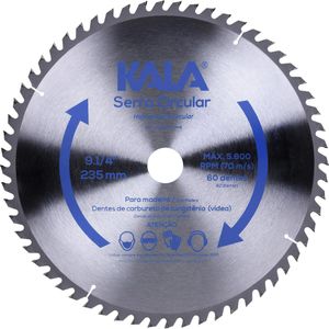 Disco Serra Circular 9.1/4" para Madeira 60 Dentes 5600rpm Kala