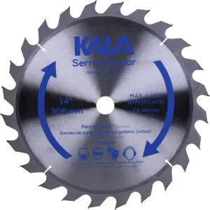 Disco Serra Circular 14” para Madeira 24 Dentes 3800rpm Kala