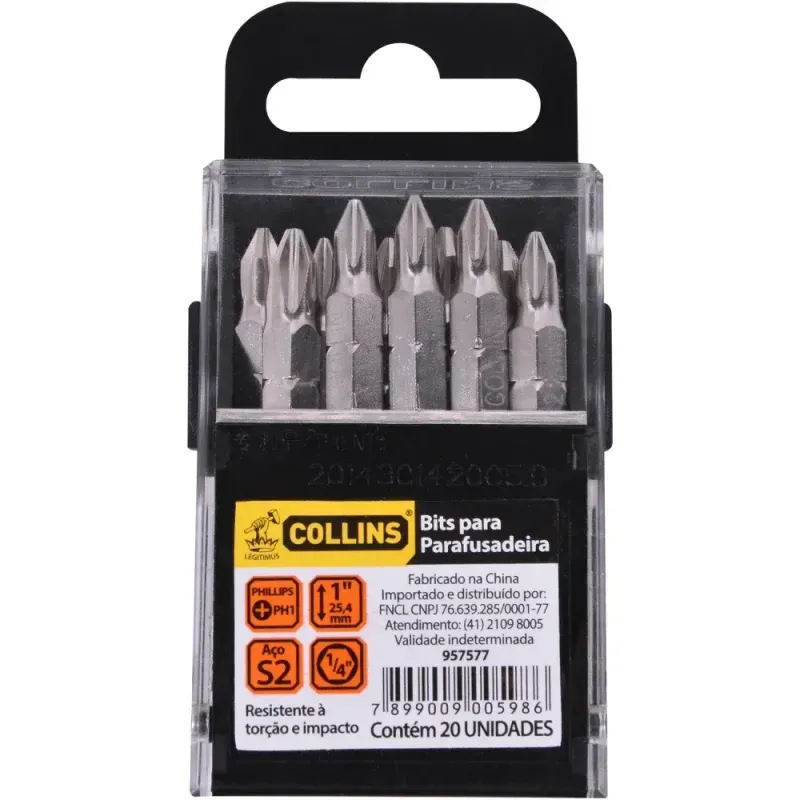 Bits-Ponta-Phillips-Ph1-1-4--X-25Mm-Collins-20-Pecas