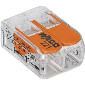 Conector Emenda Wago 221 2 Derivações 4mm  6 Peças WAGO