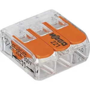 Conector Emenda 221 3 Derivações 4mm 4 Peças Wago