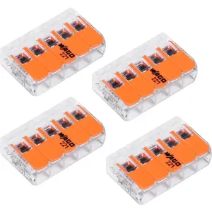 Conector Emenda 221 5 Derivações 4mm  4 Peças  WAGO
