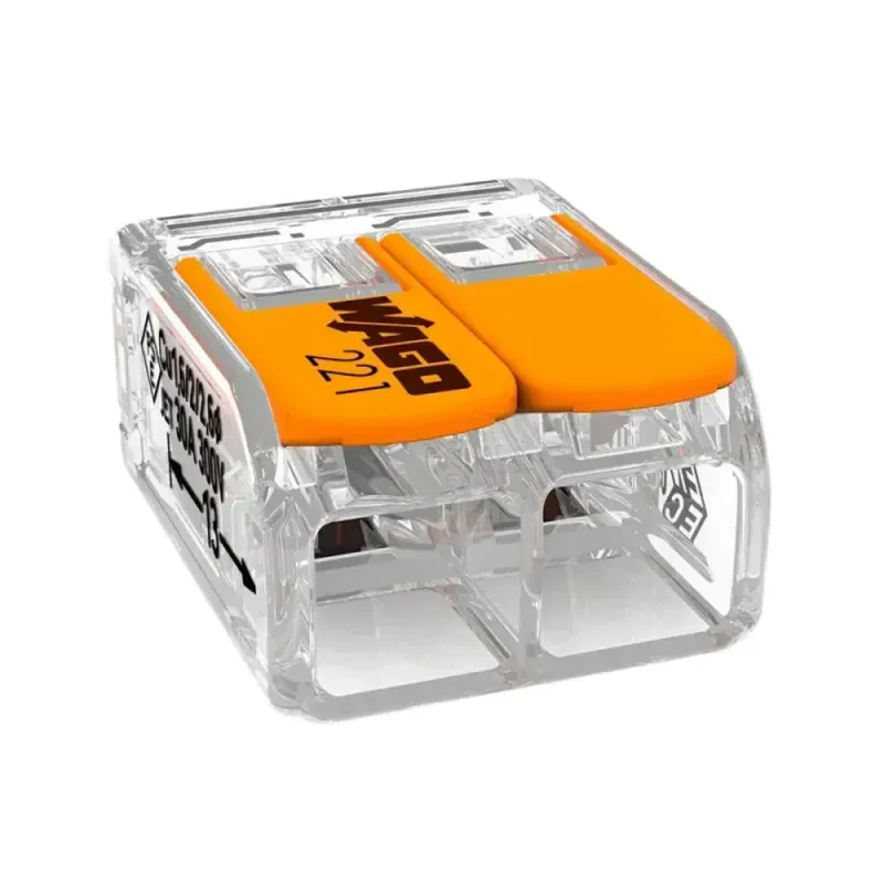 Conector-de-Emenda-2-Polos-450V-41A-6mm²-com-3-Pecas-Wago