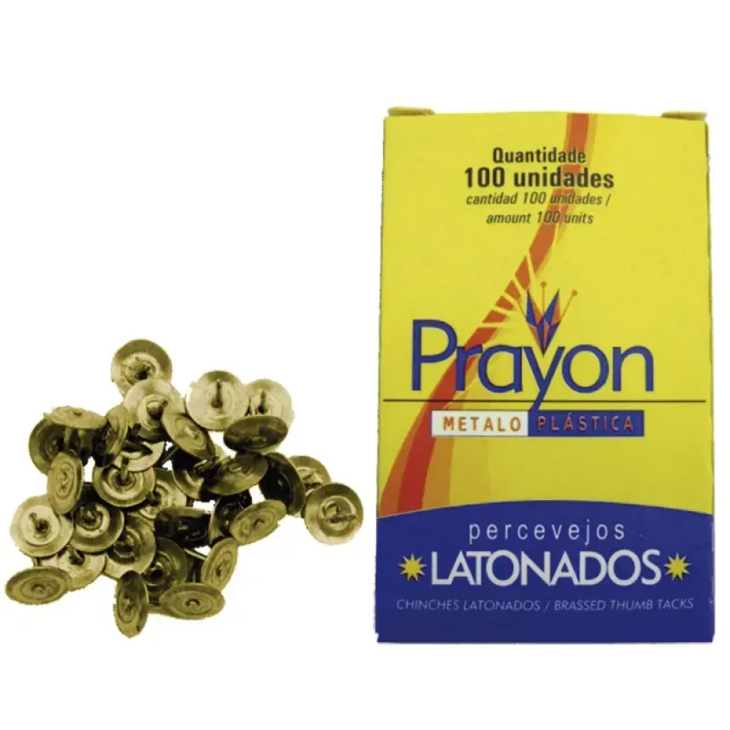 Percevejos-de-Ferro-Latonado-Caixa-com-100-Pecas-Prayon