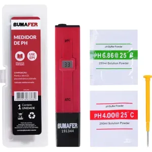 Medidor de PH Com Display Digital 0-14ph 150mmx29mm Bumafer