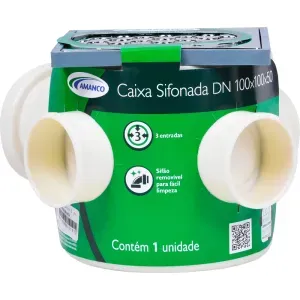CAIXA SIFONADA QUADRADA 100X100X50 CROMADO AMANCO