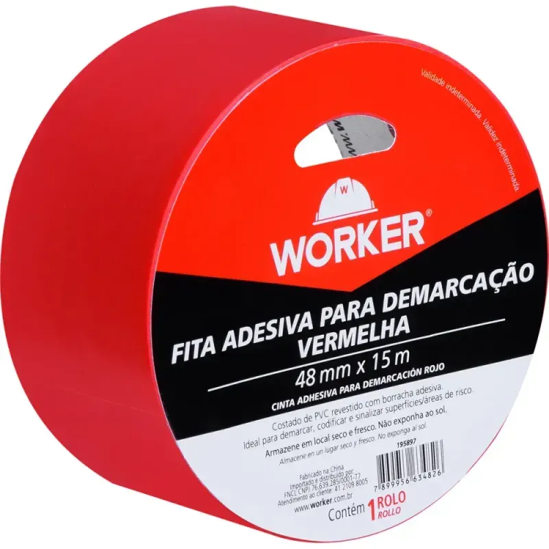 Fita-Adesiva-Para-Demarcacao-48mmx15m-Vermelha-Worker